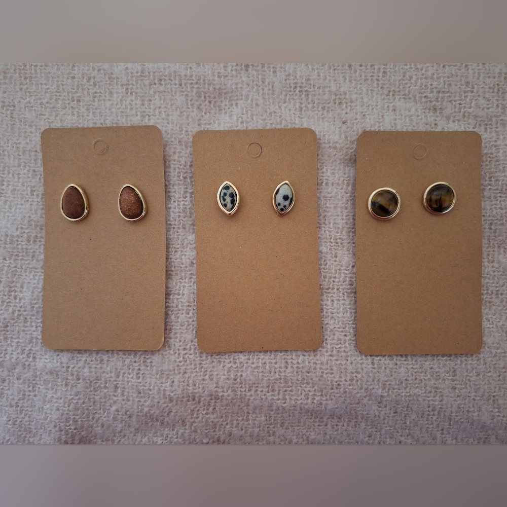 Natural Stone Earring Set - Must Be Bundled